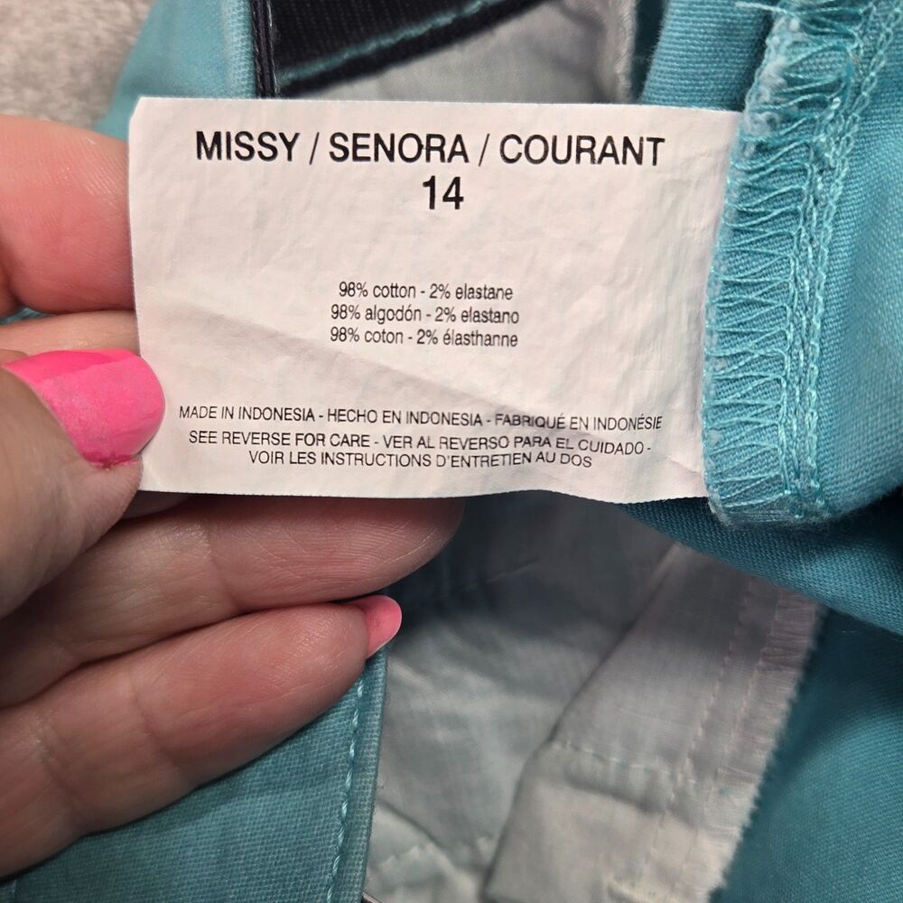 Gloria Vanderbilt Women's 14 Rhea Capri Stretch Comfort Pants Seaspray Blue - Picture 4 of 5
